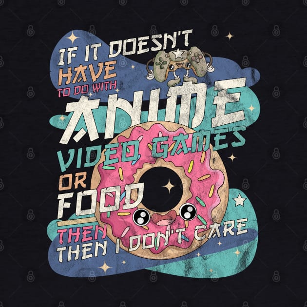 Anime Video Games or Food - Kawaii Donut Gaming by OrangeMonkeyArt